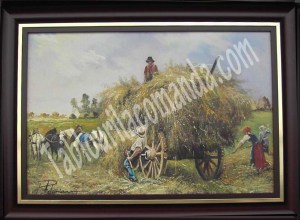 Car cu fan si pictura pe panza in ulei