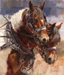 Cel 27 - Cai Pictura pe panza in Ulei 