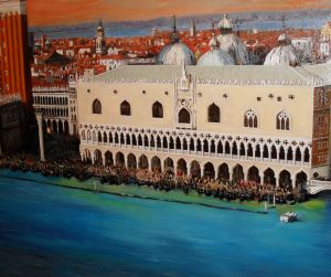 Pictura pe panza in ueli Piata San Marco Pictura pe panza in ueli Piata San Marco